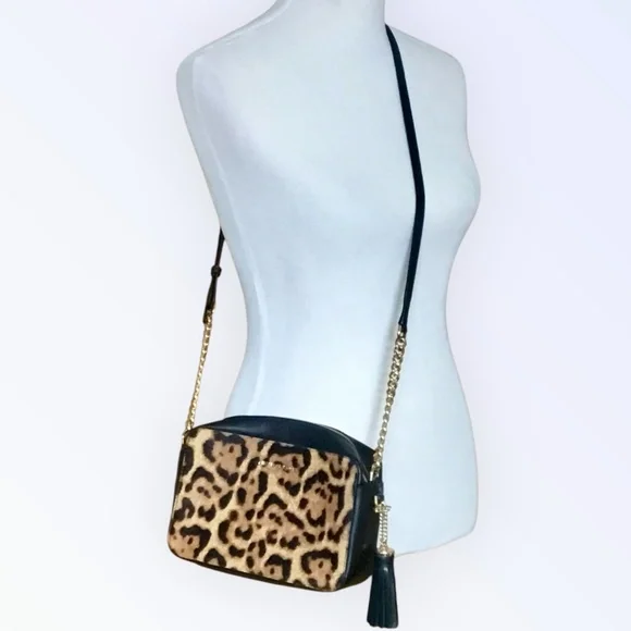 Michael Michael Kors Ginny Leopard Print Medium Calf Hair Bag - Picture 6 of 16